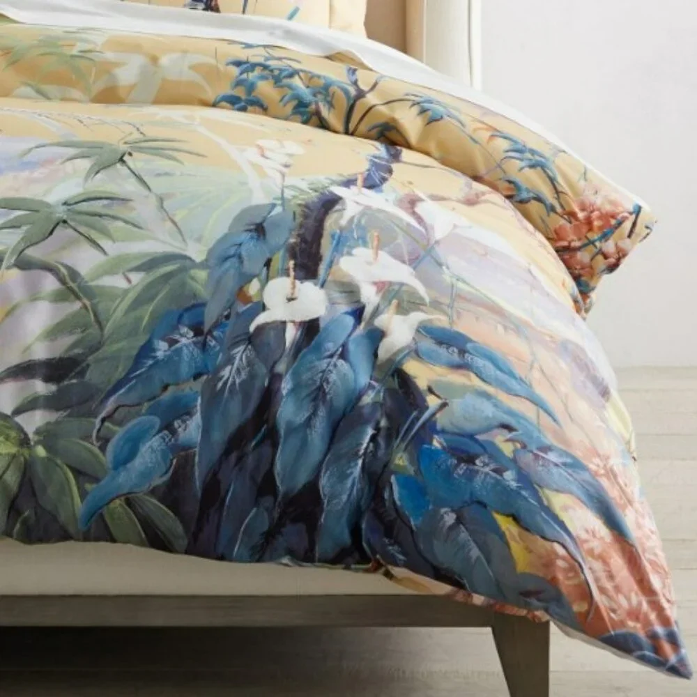 Williams Sonoma Home - Painted Peacock Luxury Duvet Cover (King size) - Picture 4 of 5